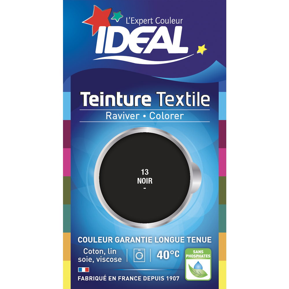 Teinture liquide mini pour tissus noir IDEAL