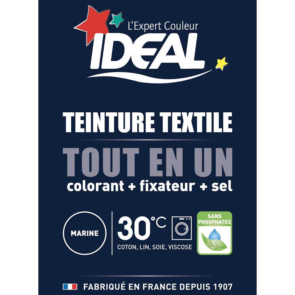 Teinture textile tout en 1 mini marine IDEAL, paquet de 230g