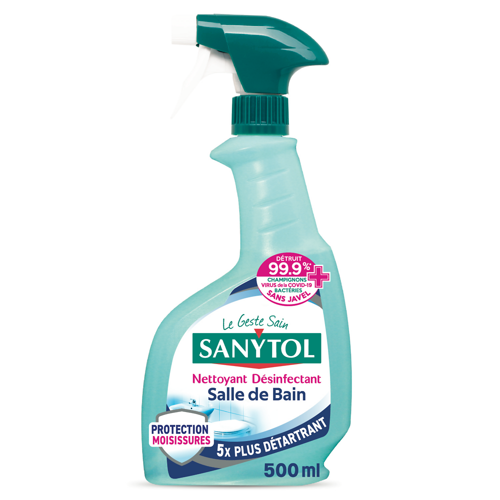 Nettoyant désinfectant détartrant salle de bain protection fresh SANYTOL, spray de 500ml