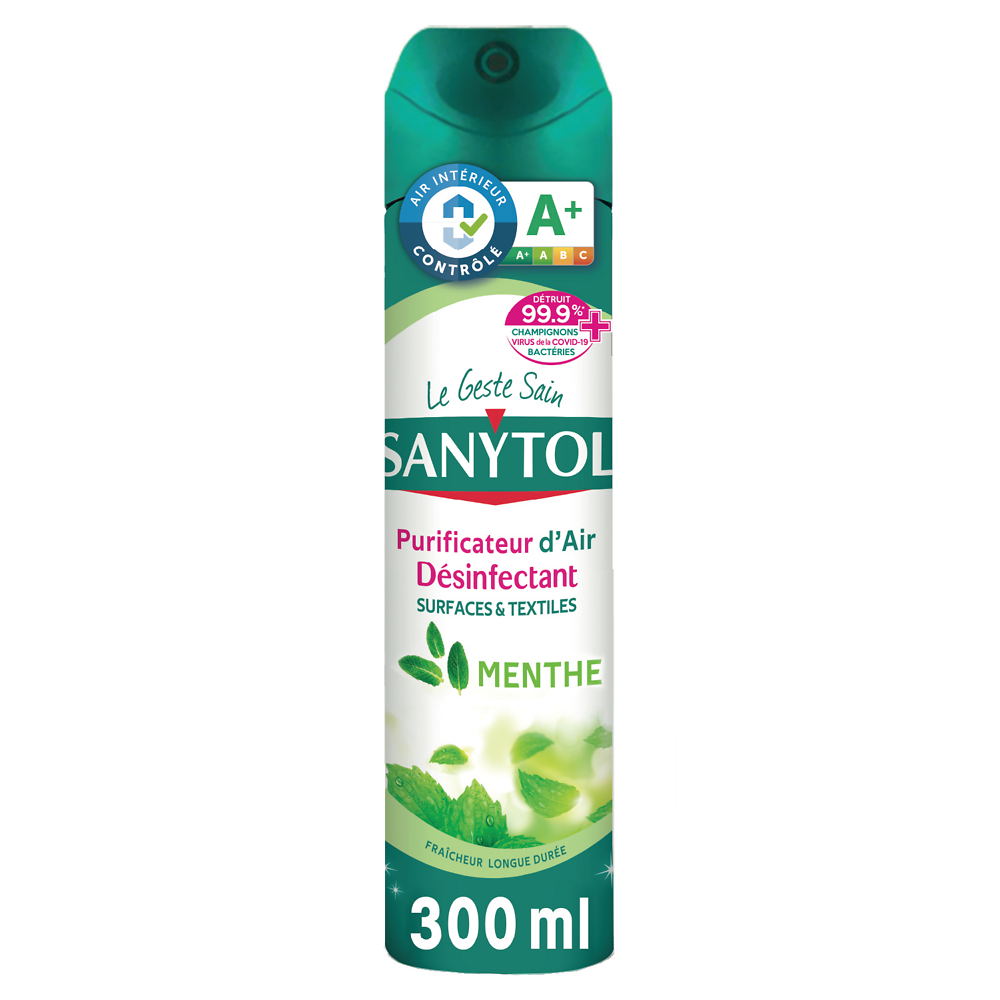 Désodorisant désinfectant air et surfaces menthe SANYTOL, 300ml