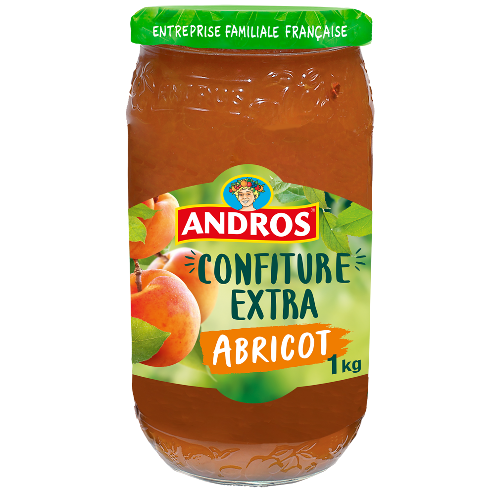 Confiture extra d'abricot ANDROS, 1kg