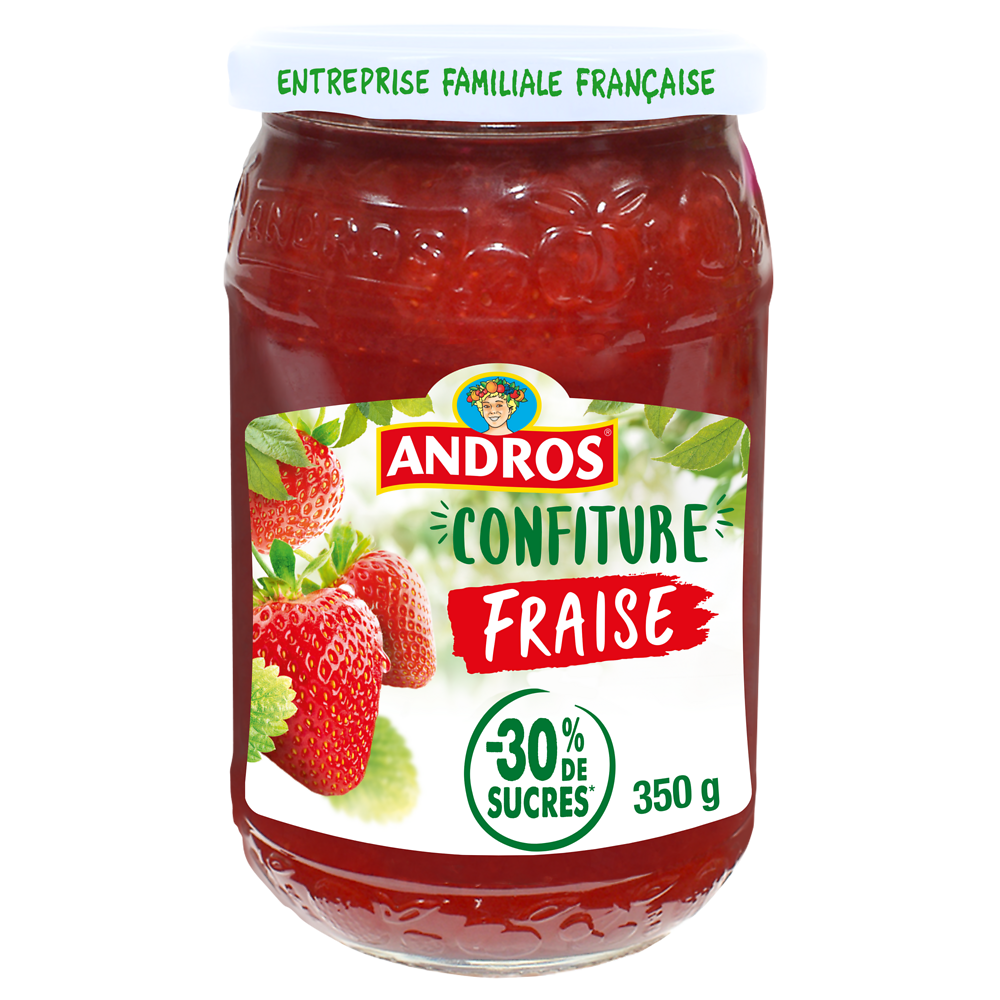 Confiture allégée de fraises ANDROS, 350g