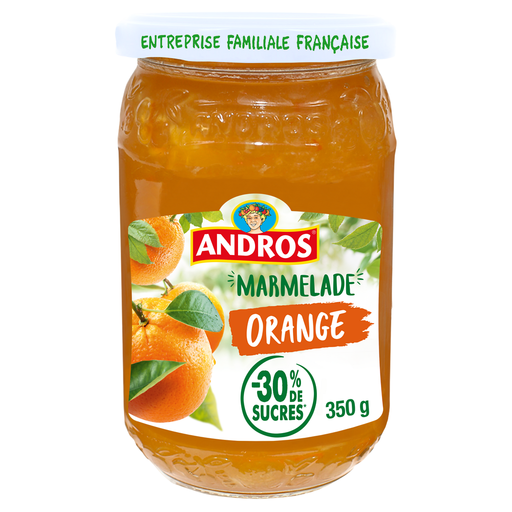 Confiture allégée d'orange ANDROS, 350g