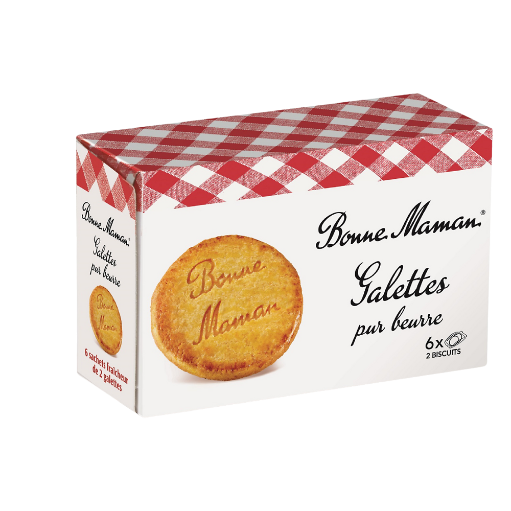 Biscuits Galettes au beurre frais BONNE MAMAN, 12 pièces, 170g