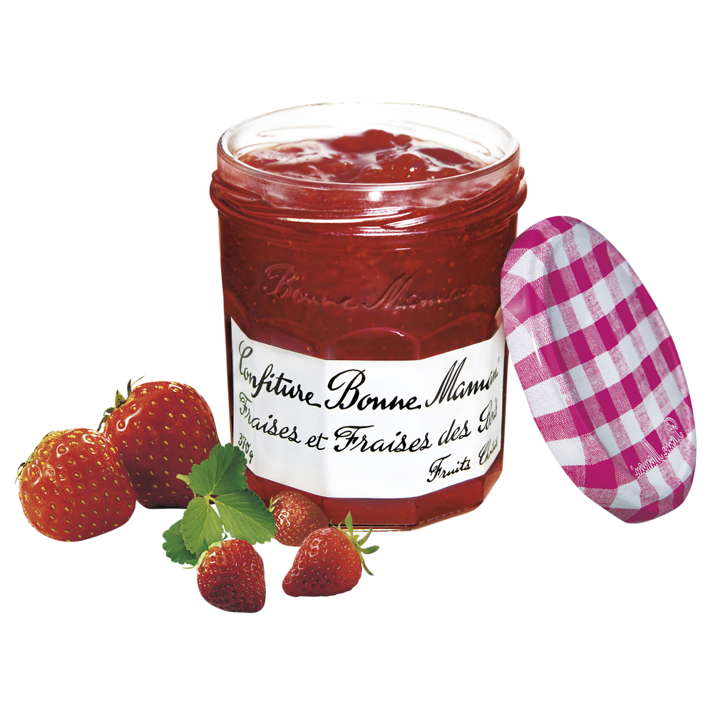 Confiture fraises & fraises des bois BONNE MAMAN, bocal de 370g