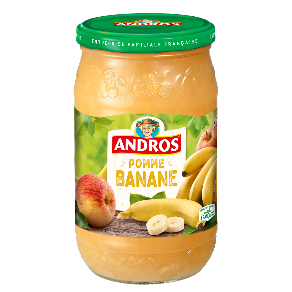 Compote à la pomme et banane ANDROS, bocal de 750g