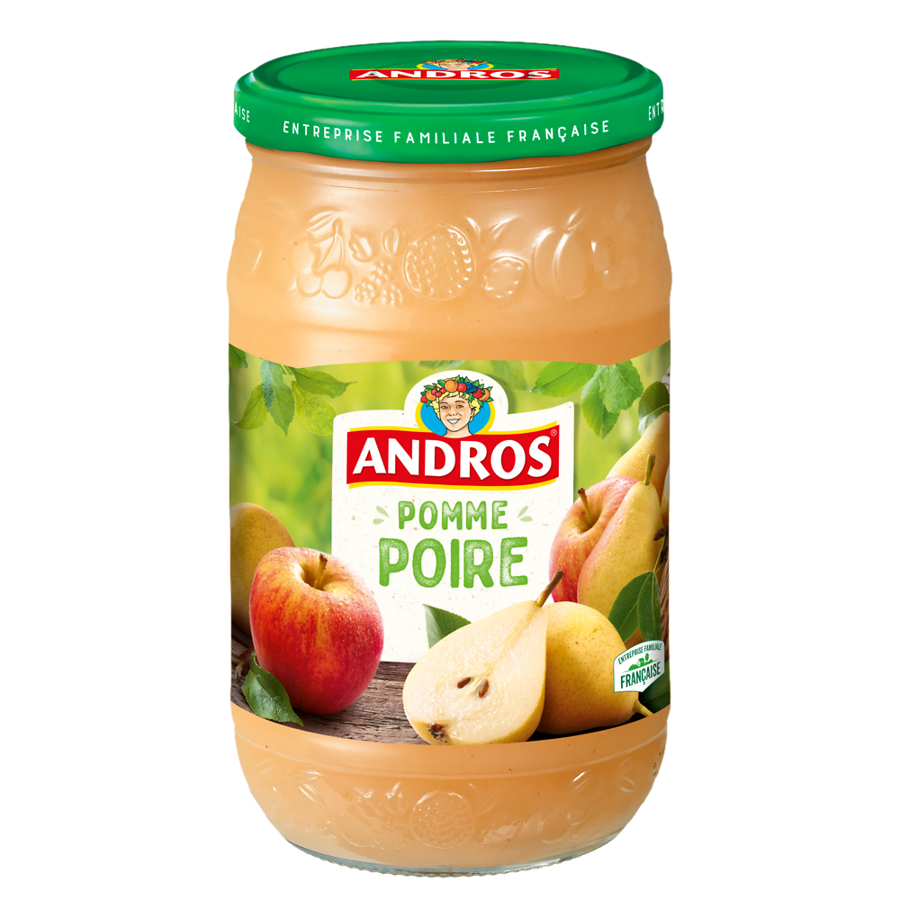 Dessert fruitier pomme et poire ANDROS, bocal de 750g