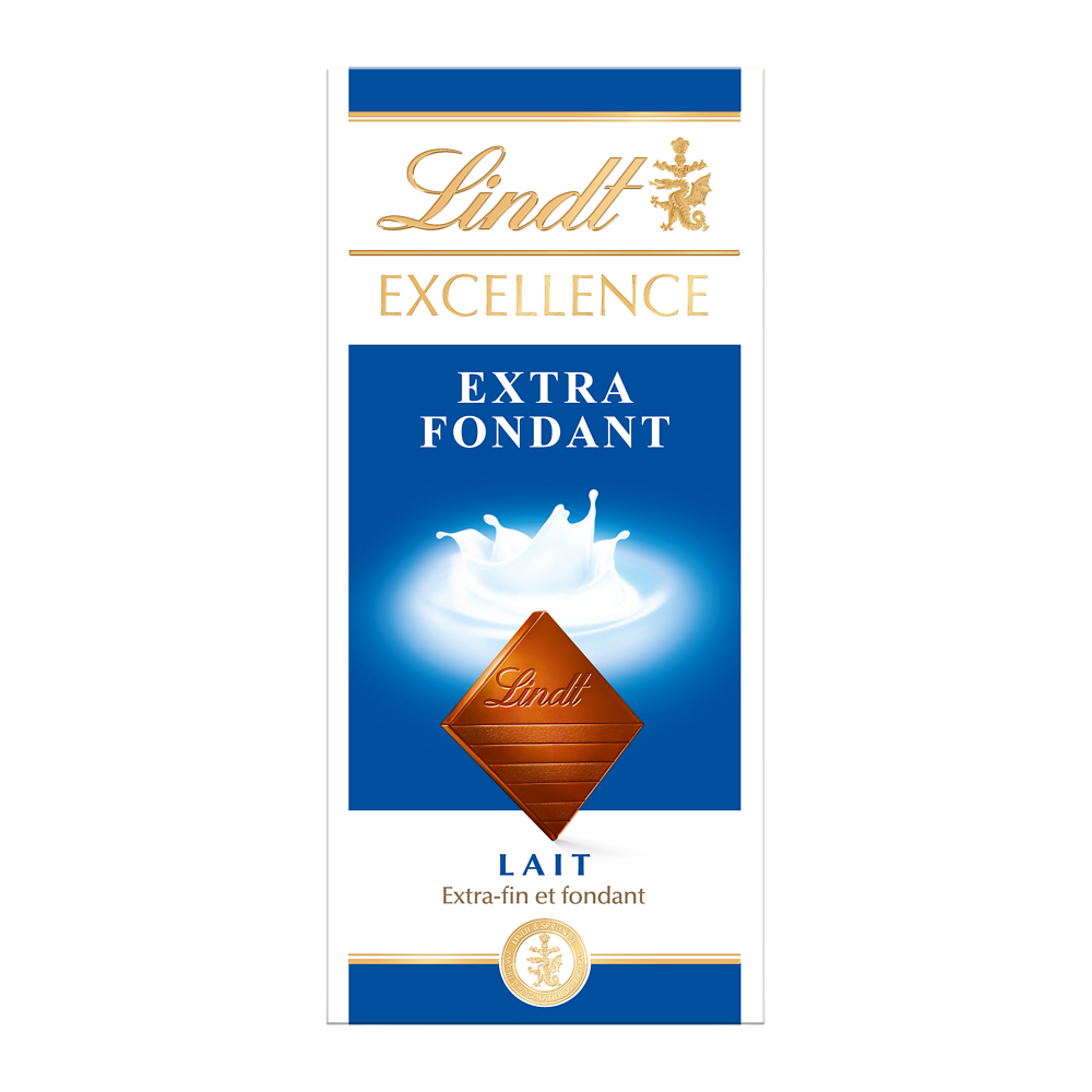 Chocolat au Lait extra fondant LINDT Excellence , Tablette de 100g