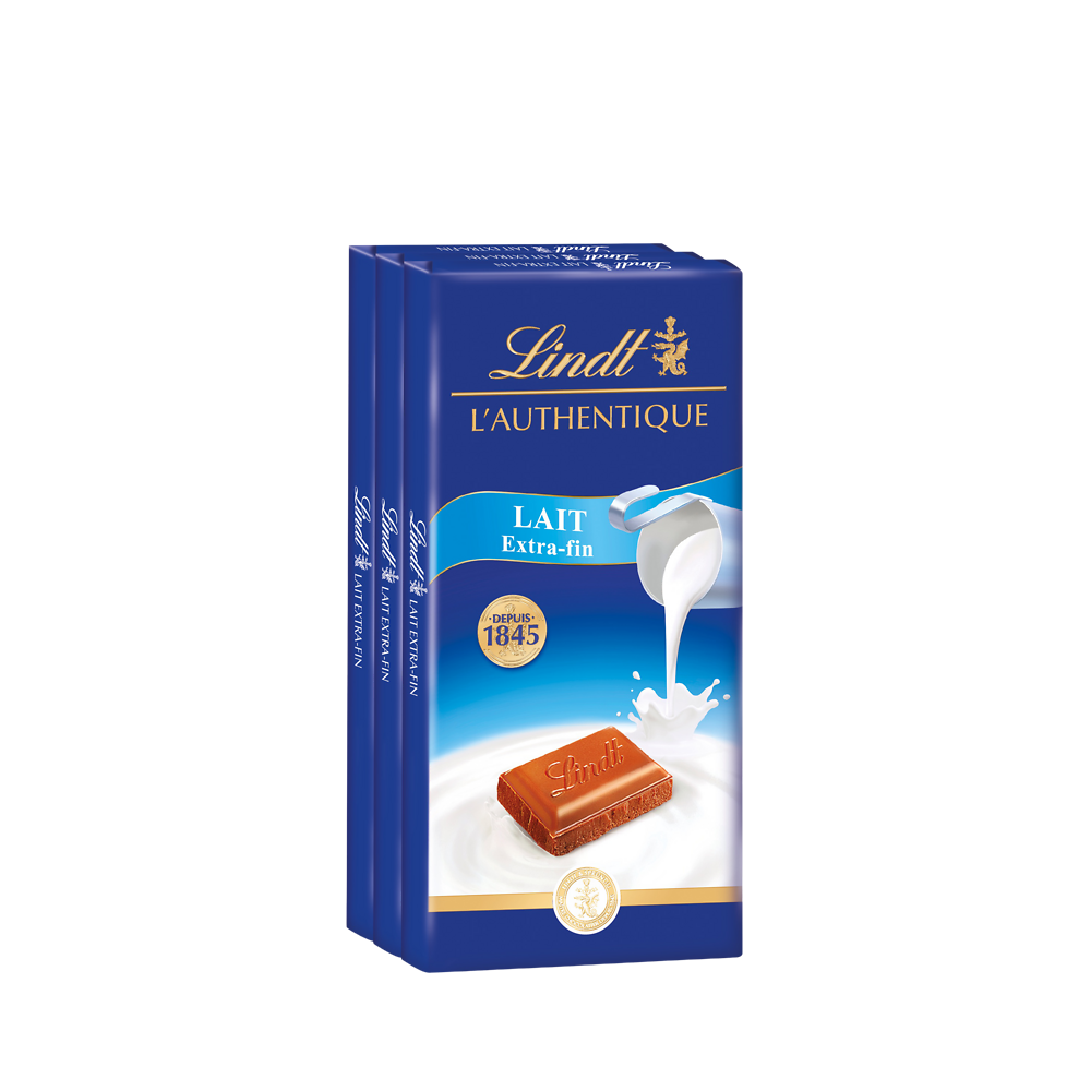 Tablette chocolat maître chocolatier lait ext.fin LINDT x3 300g