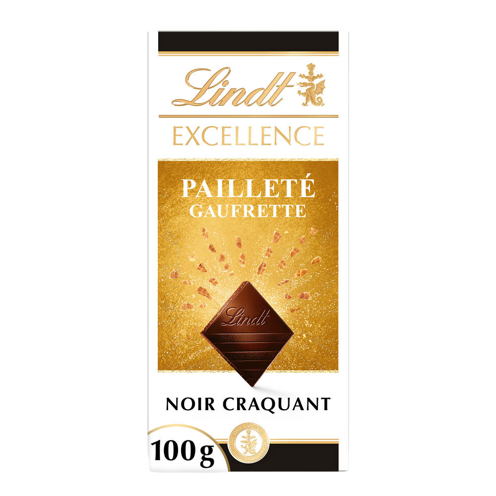 Tablette de chocolat excellence noir gaufrette LINDT 100g