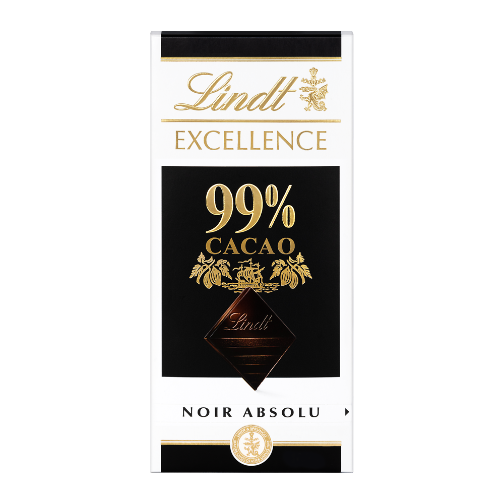 Chocolat excellence noir 99% de cacao LINDT, 50g