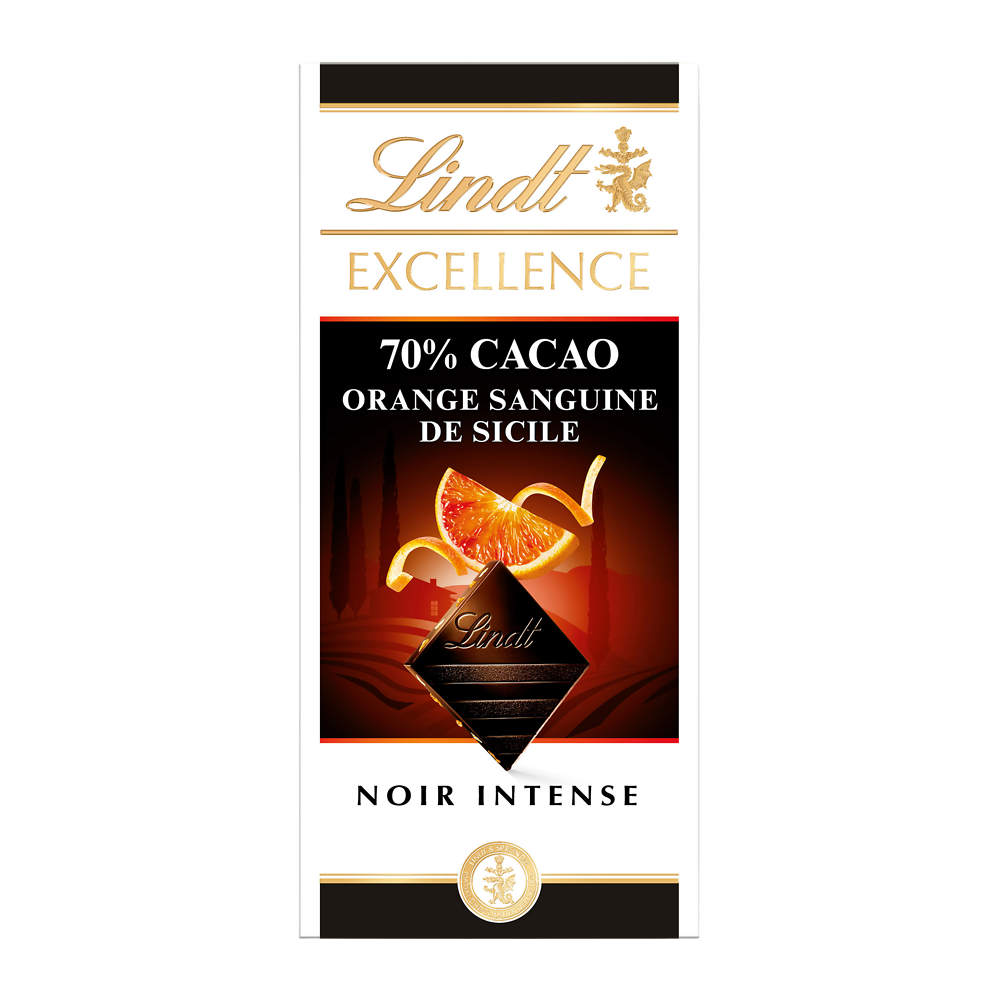 Excellence noir orange sanguine 70% LINDT 100G