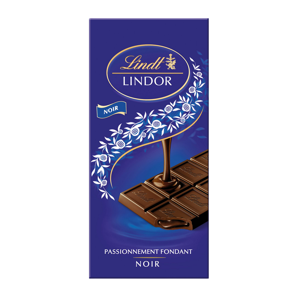 Chocolat noir Lindor LINDT, Tablette de 150g