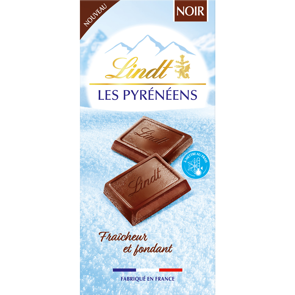 Chocolat noir Les Pyrénéens LINDT, Tablette de 150g