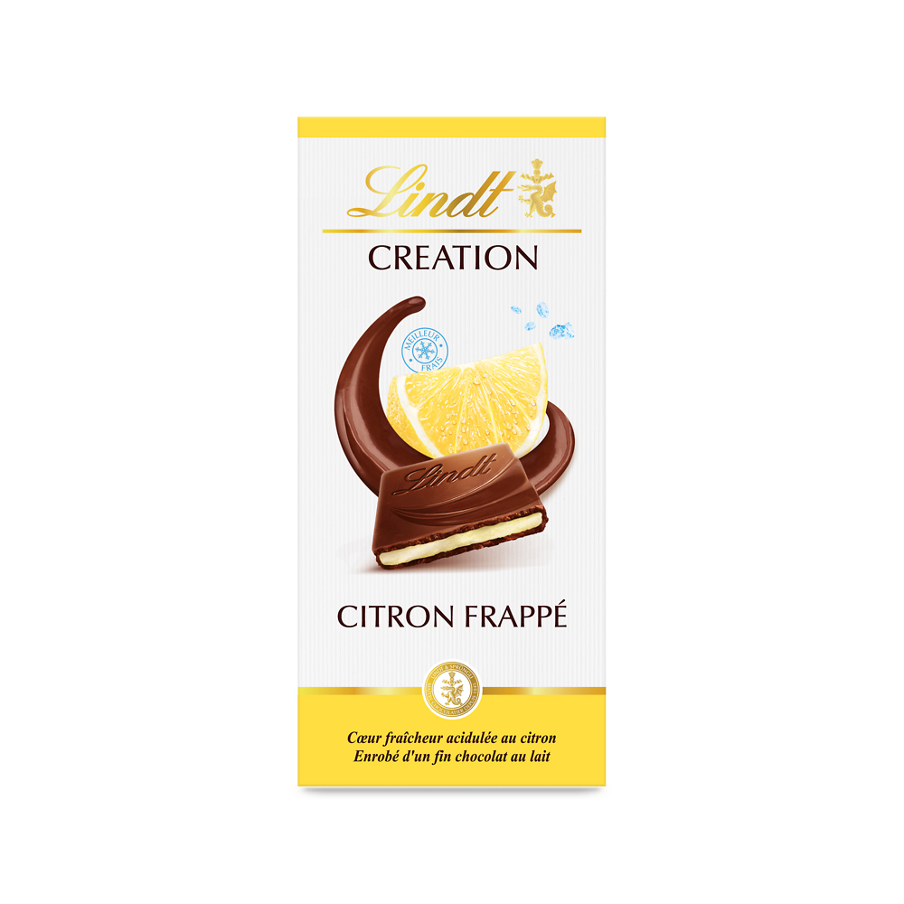 Chocolat au citron frappé LINDT, Tablette de 150g