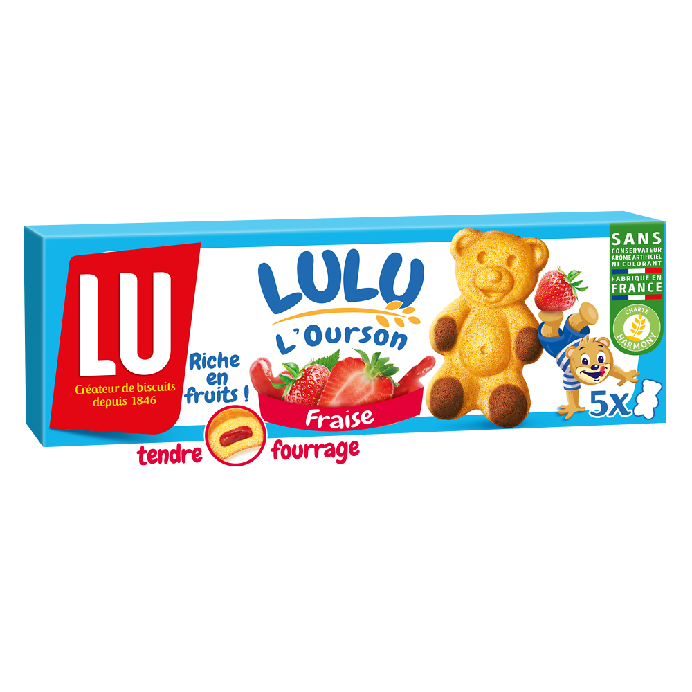 Gâteaux à la fraise L'Ourson LuLu LU - Boîte de 150g