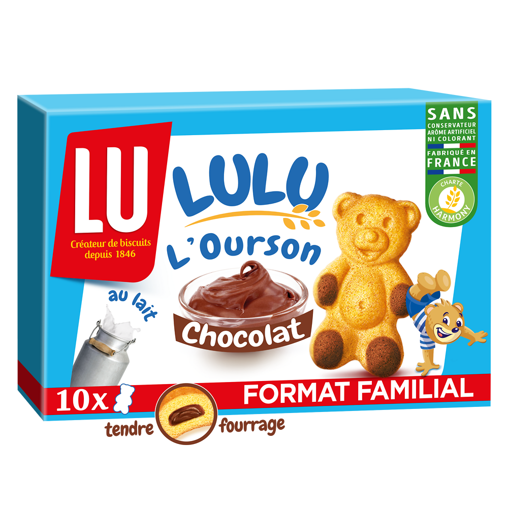 Gâteaux fourrés au chocolat L'Ourson LuLu LU - Boîte de 300g