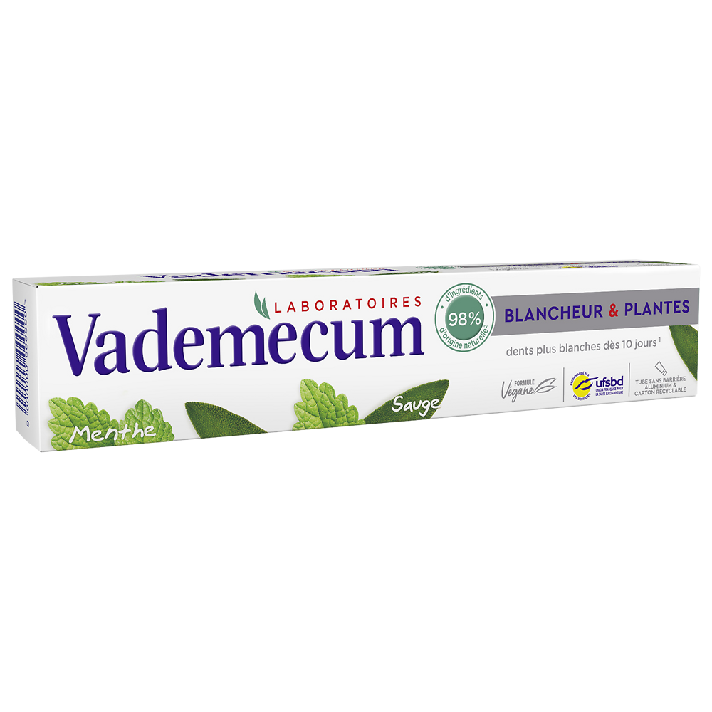 Dentifrice blancheur et aux plantes VADEMECUM, 75ml