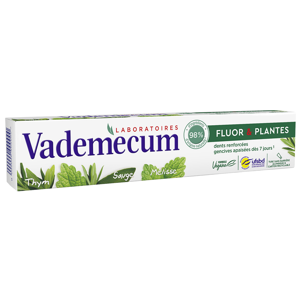 Dentifrice au fluor et plantes VADEMECUM, 75ml