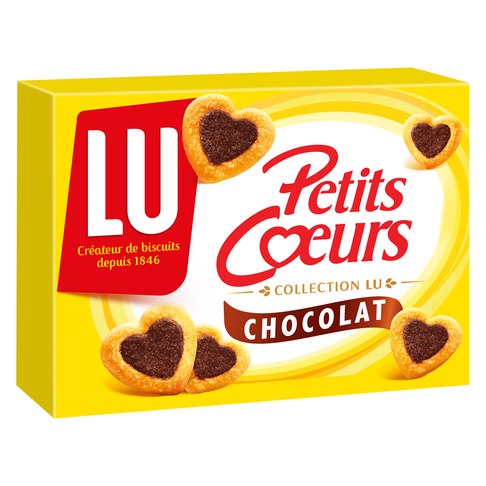 Biscuits Petits Coeurs au chocolat LU - Paquet de 125g