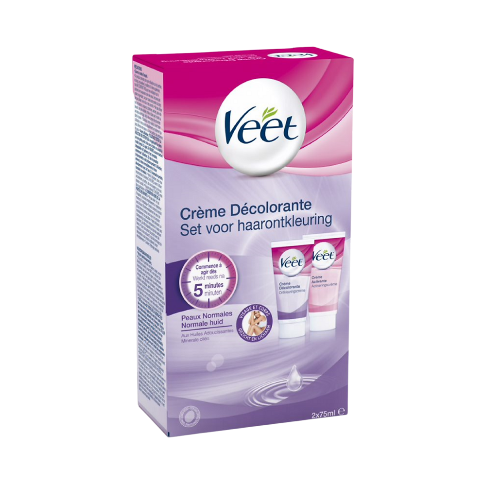 Crème décolorante visage et corps VEET, 2 tubes de 75ml, soit 150ml