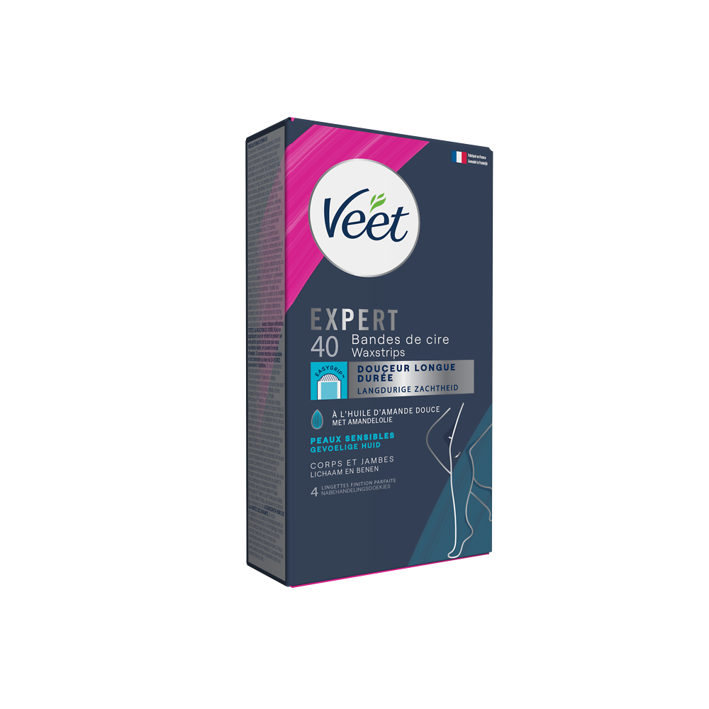 Veet Bandes de Cire Expert Peaux Sensibles x40