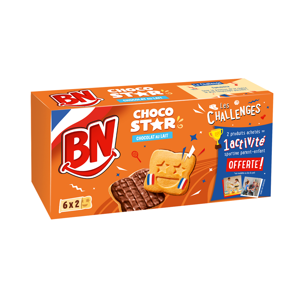 Biscuits sablés nappés de chocolat au lait BN 195g