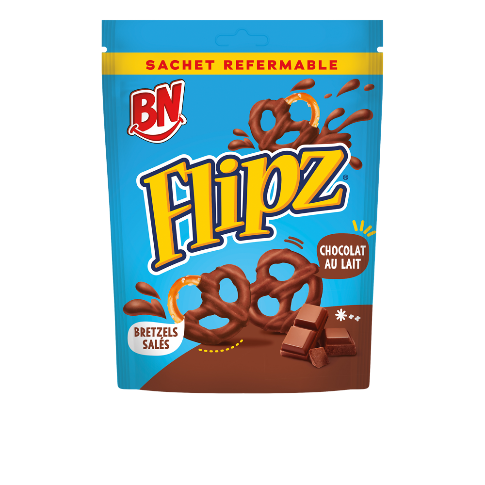 BN flipz enrobés de chocolat au lait, 90g