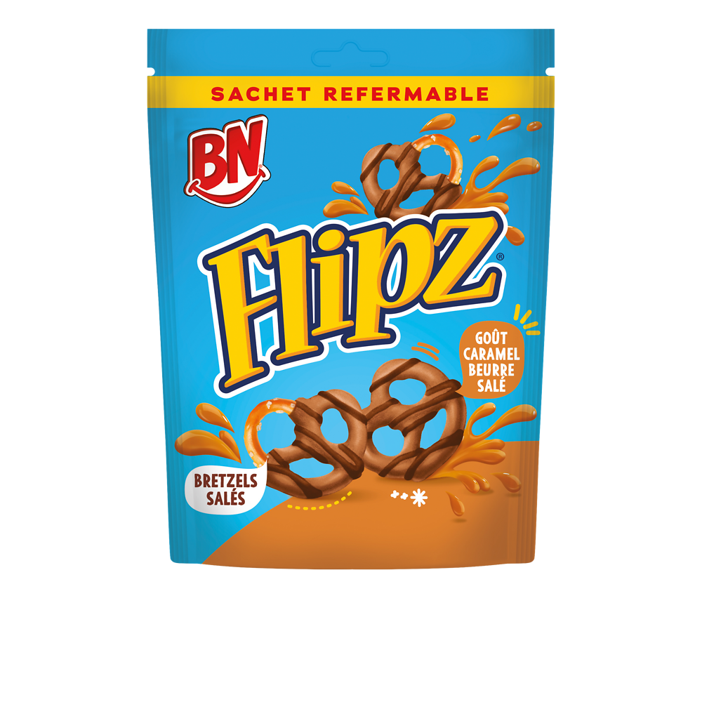 Bretzels enrobés saveur caramel beurre salé BN, 90g