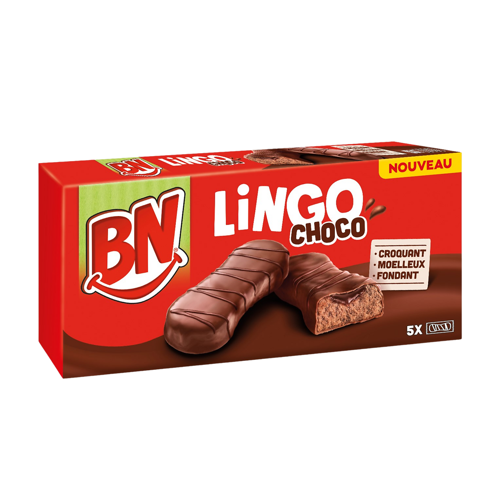 BN moëlleux lingo chocolat x5, 170g