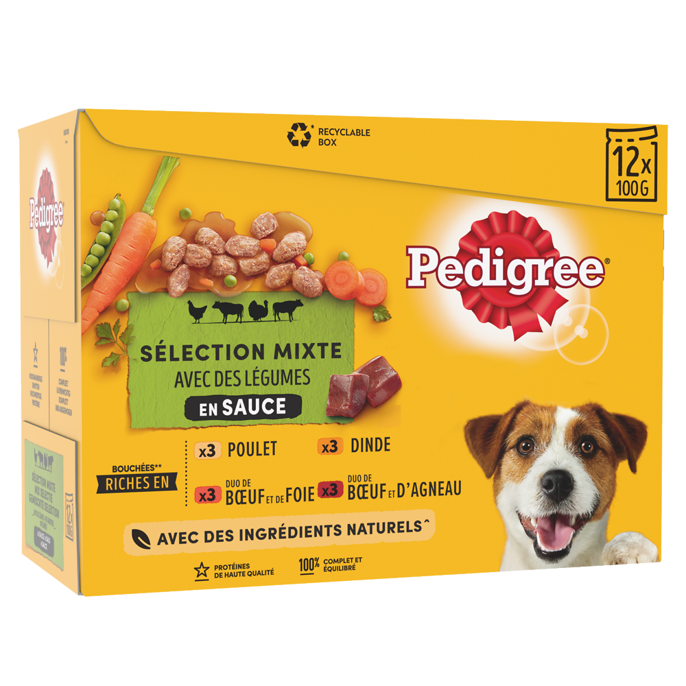 Sachets fraîcheur chien sélection mixte en sauce PEDIGREE - 12x100g