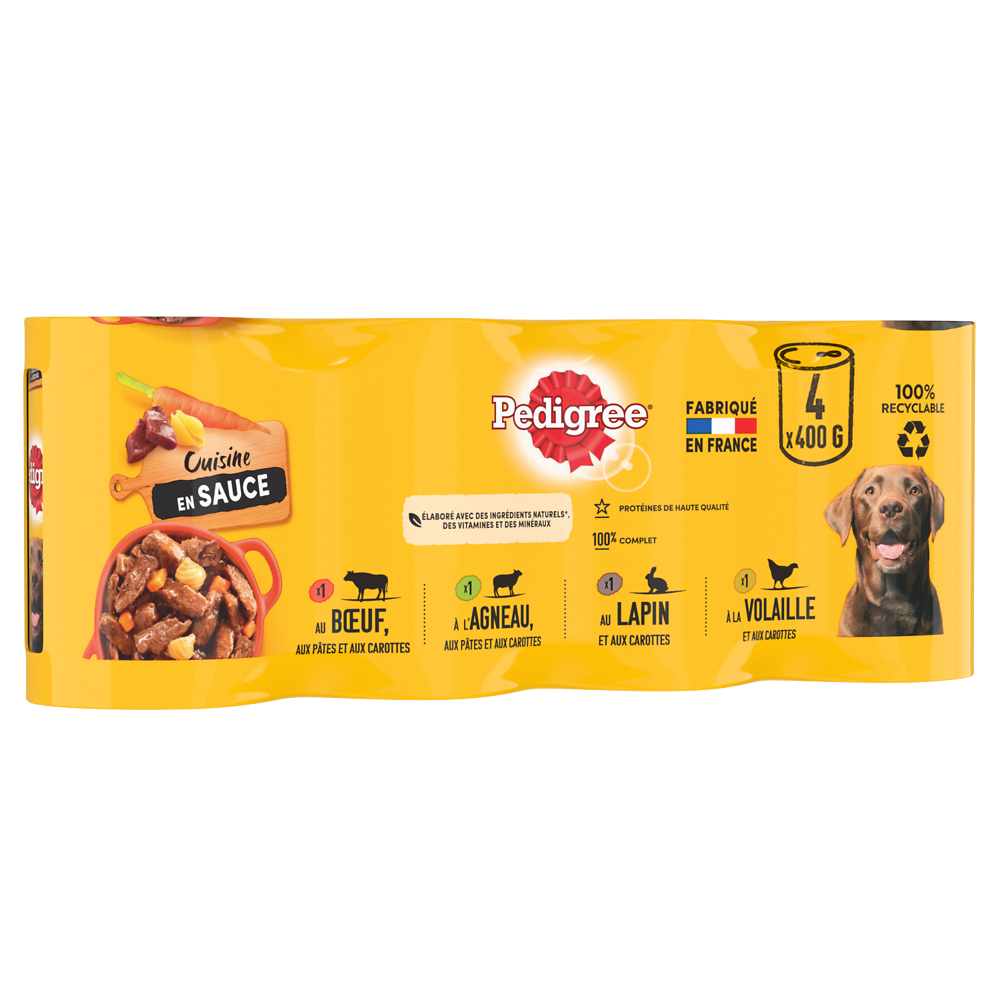 Boîtes chien Les cuisinés en sauce PEDIGREE - 4x400g