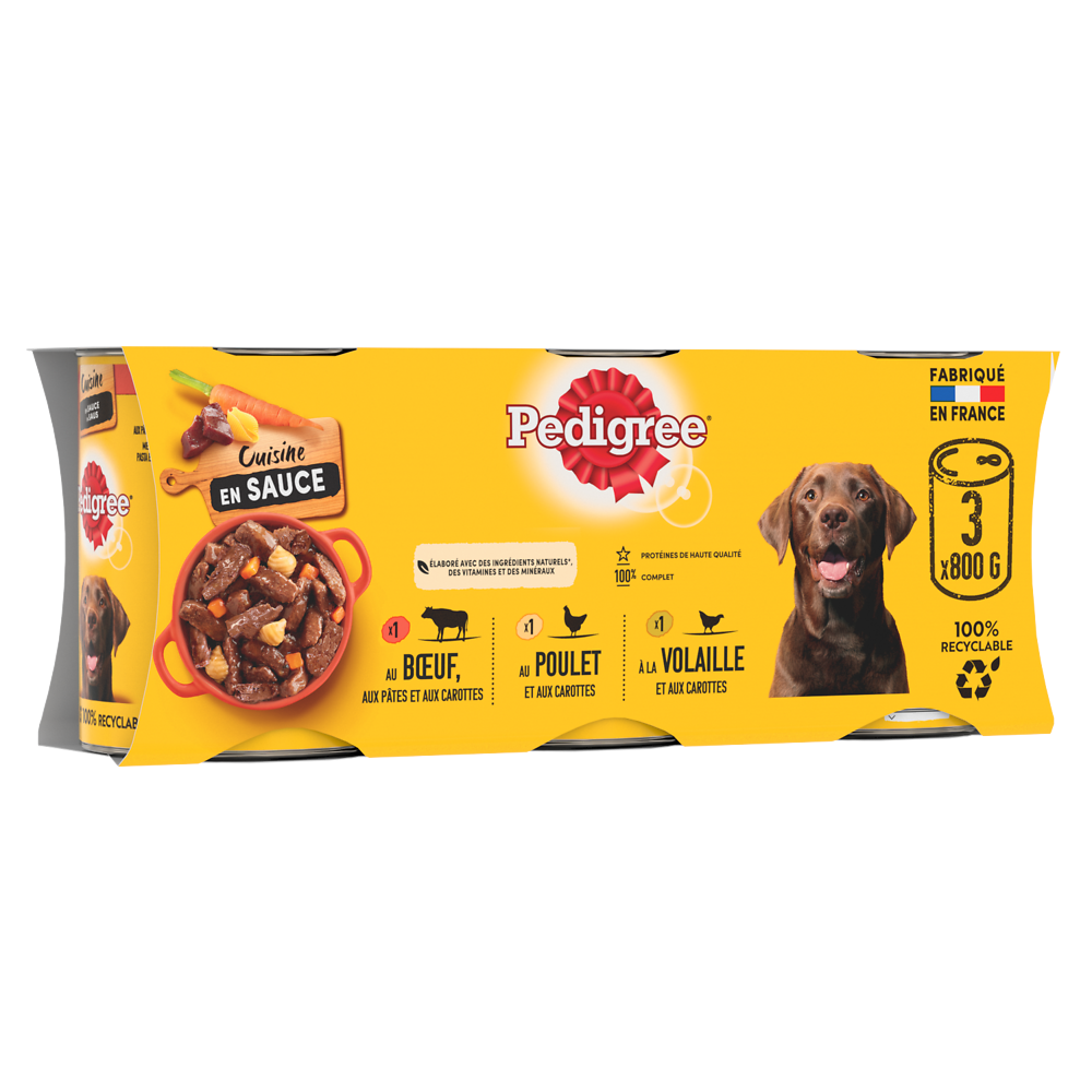 Boîtes chien Les cuisinés en sauce PEDIGREE - 3x800g