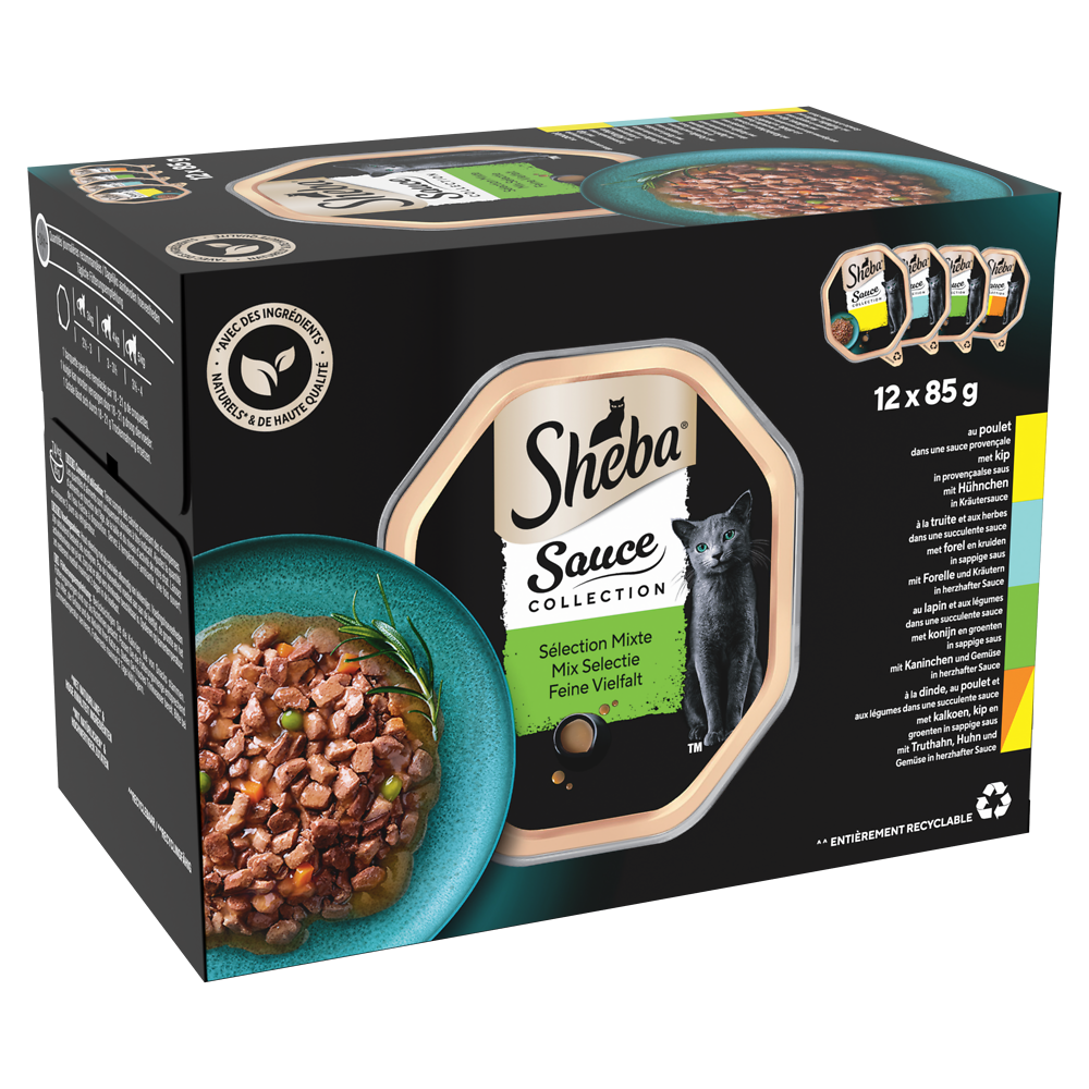 Barquettes chat Sauce Collection Sélection Mixte SHEBA - 12x85g