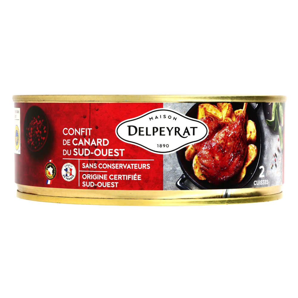 Confit canard 2 cuisses IGP Sud/Ouest DELPEYRAT boîte 775g