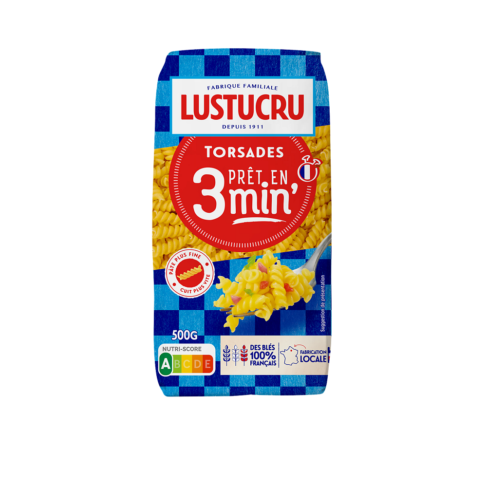 Torsettes cuisson  3min LUSTUCRU, 500g