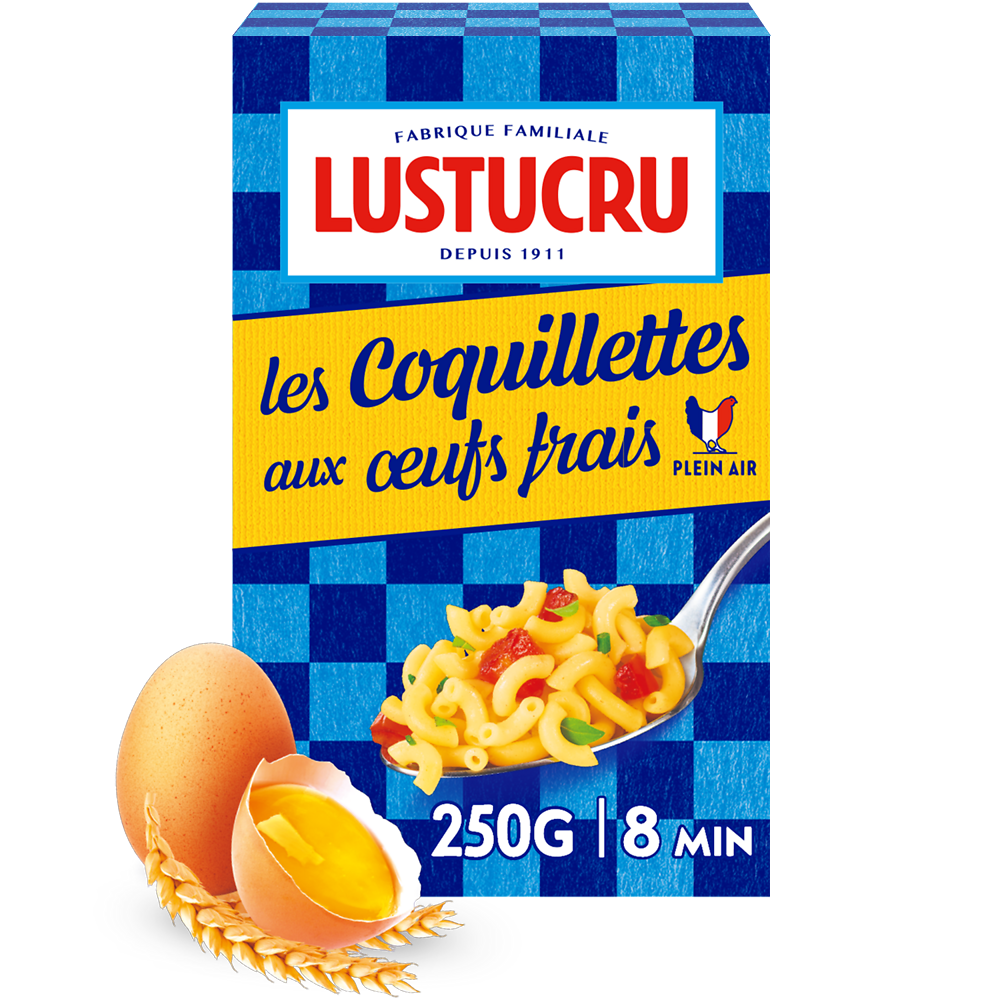 Coquillettes aux oeufs LUSTUCRU, 250g