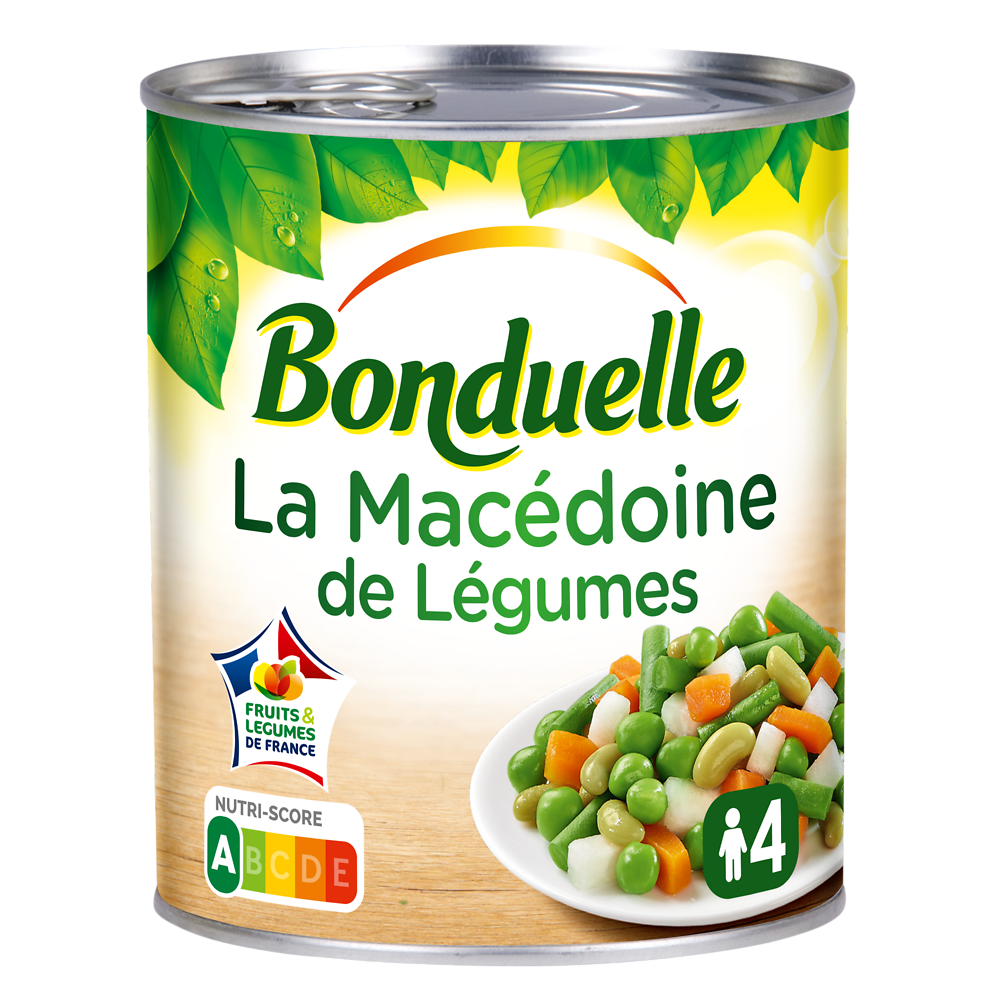 Macédoine de légumes Sans conservateur BONDUELLE - Boîte de 530g net égoutté