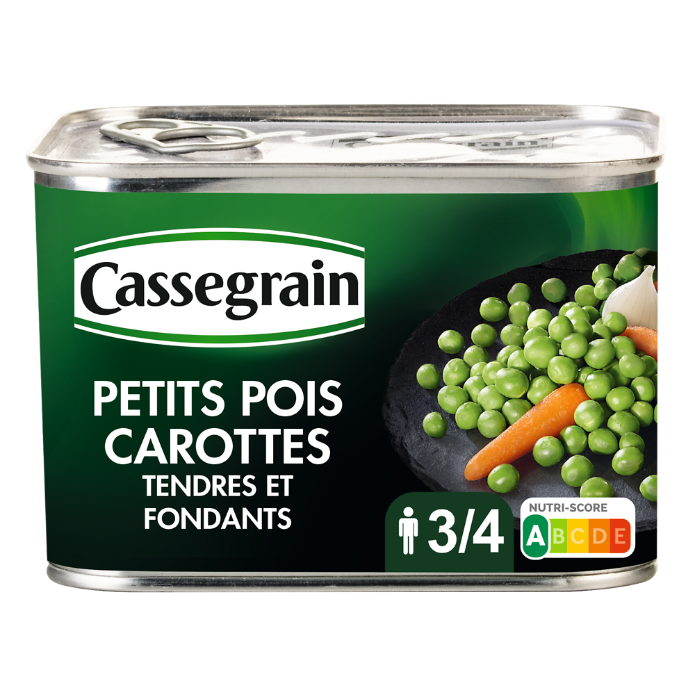 Petits pois et carottes CASSEGRAIN - Boîte 465g net égoutté