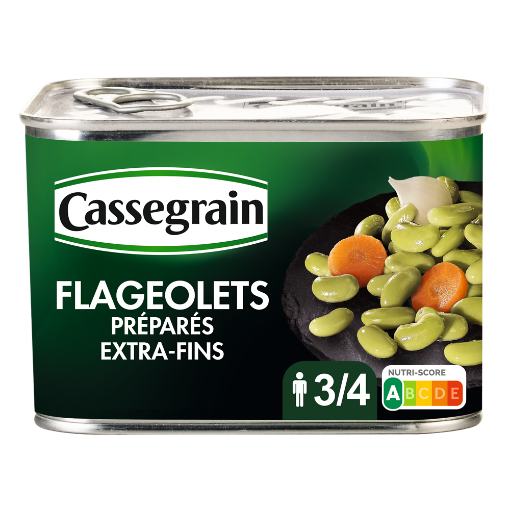 Flageolets verts extra fins CASSEGRAIN - Boîte 465g