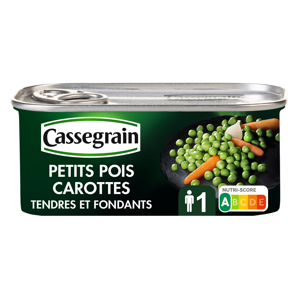 Petits pois et carottes CASSEGRAIN - Boîte 130g