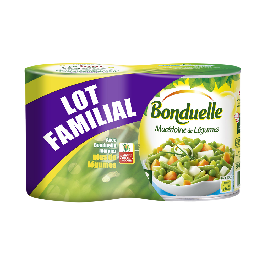 Macédoine de légumes BONDUELLE, 2 boites de 530g