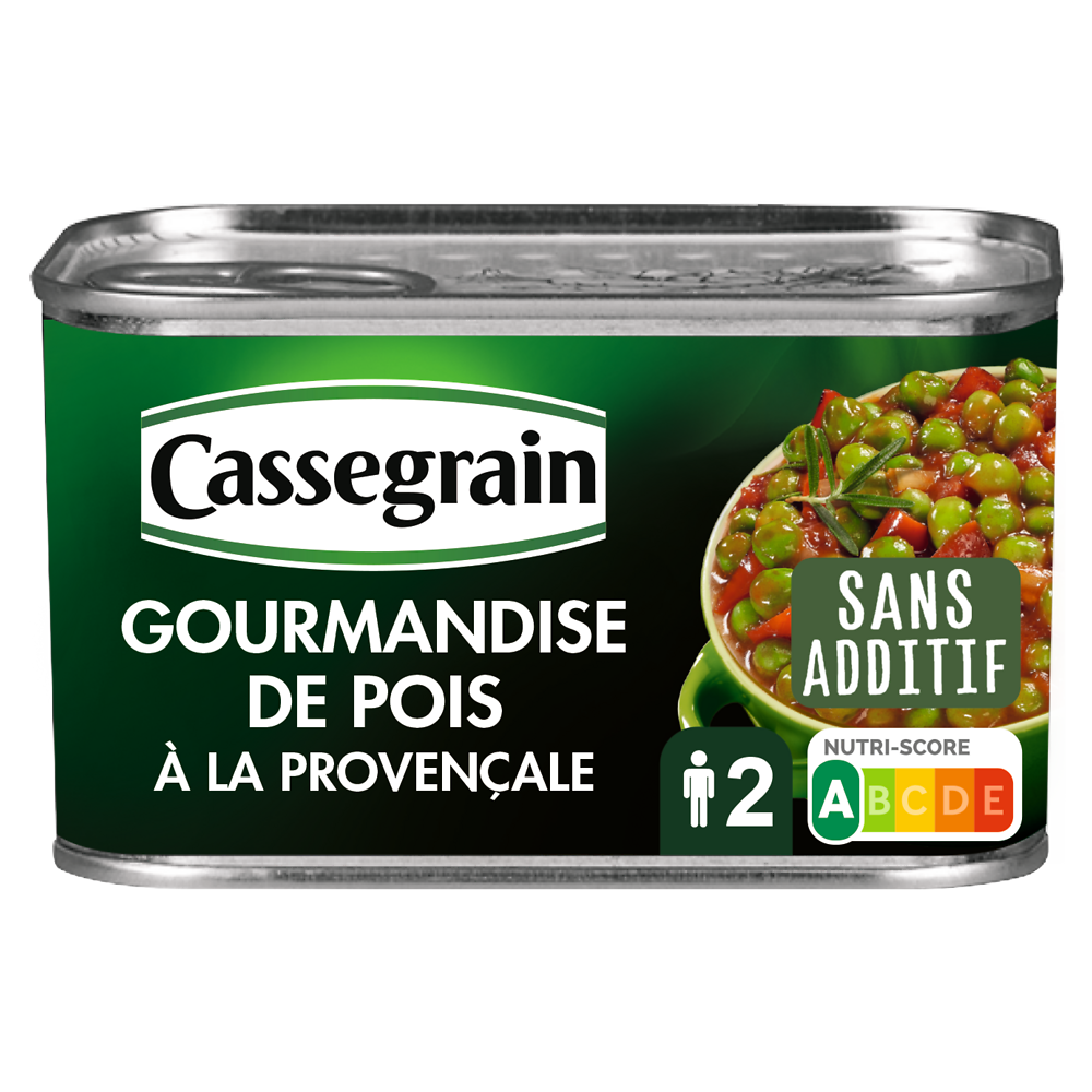 Pois cuisinés à la provençale CASSEGRAIN - Boîte 375g