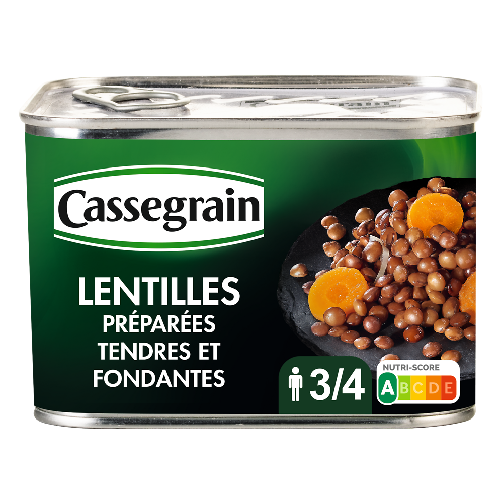 Lentilles cuisinées CASSEGRAIN - Boîte 460g