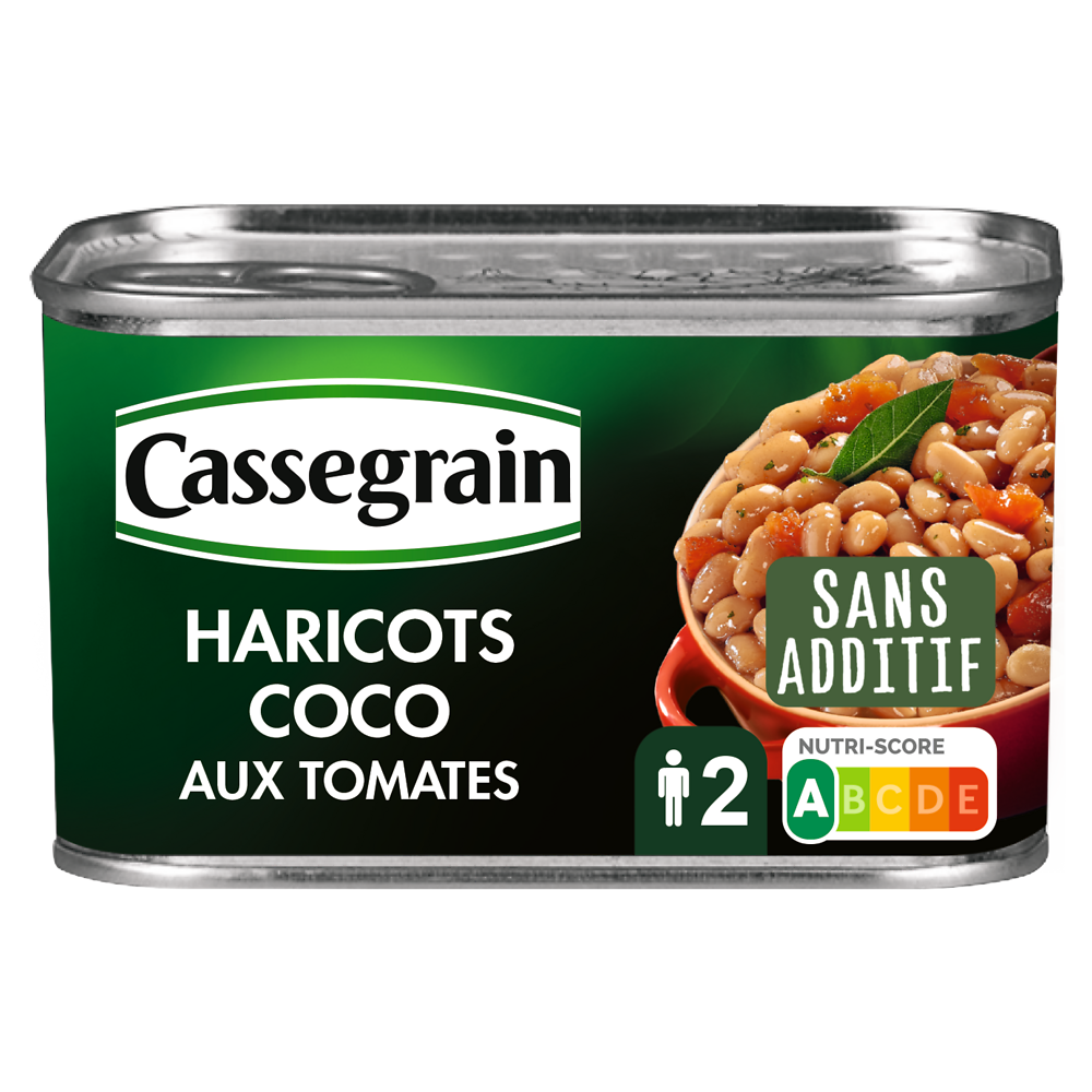 Haricots coco cuisinés aux tomates - Boîte 435g