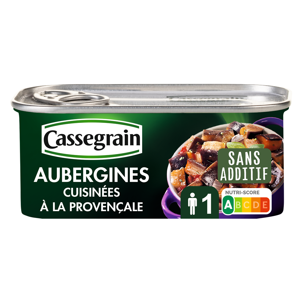 Aubergines cuisinées à la provençale CASSEGRAIN - Boîte 185g