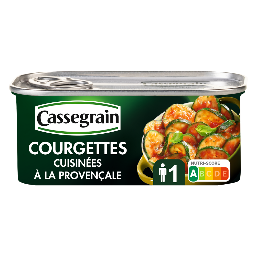 Courgettes cuisinées à la Provençale CASSEGRAIN - Boîte 185g