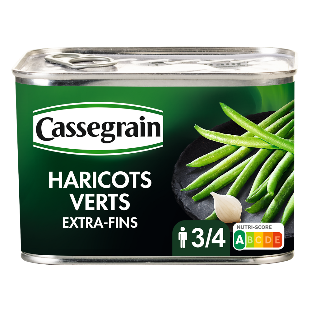 Haricots verts extra fins CASSEGRAIN - Boîte de 390g net égoutté