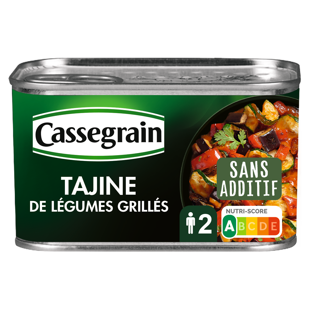 Tajine légumes grillés coriandre & raisins secs CASSEGRAIN - Boîte 375g