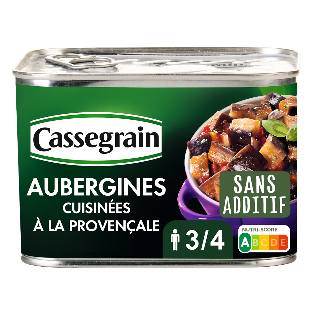 Aubergines cuisinées à la provençale CASSEGRAIN - Boîte 660g